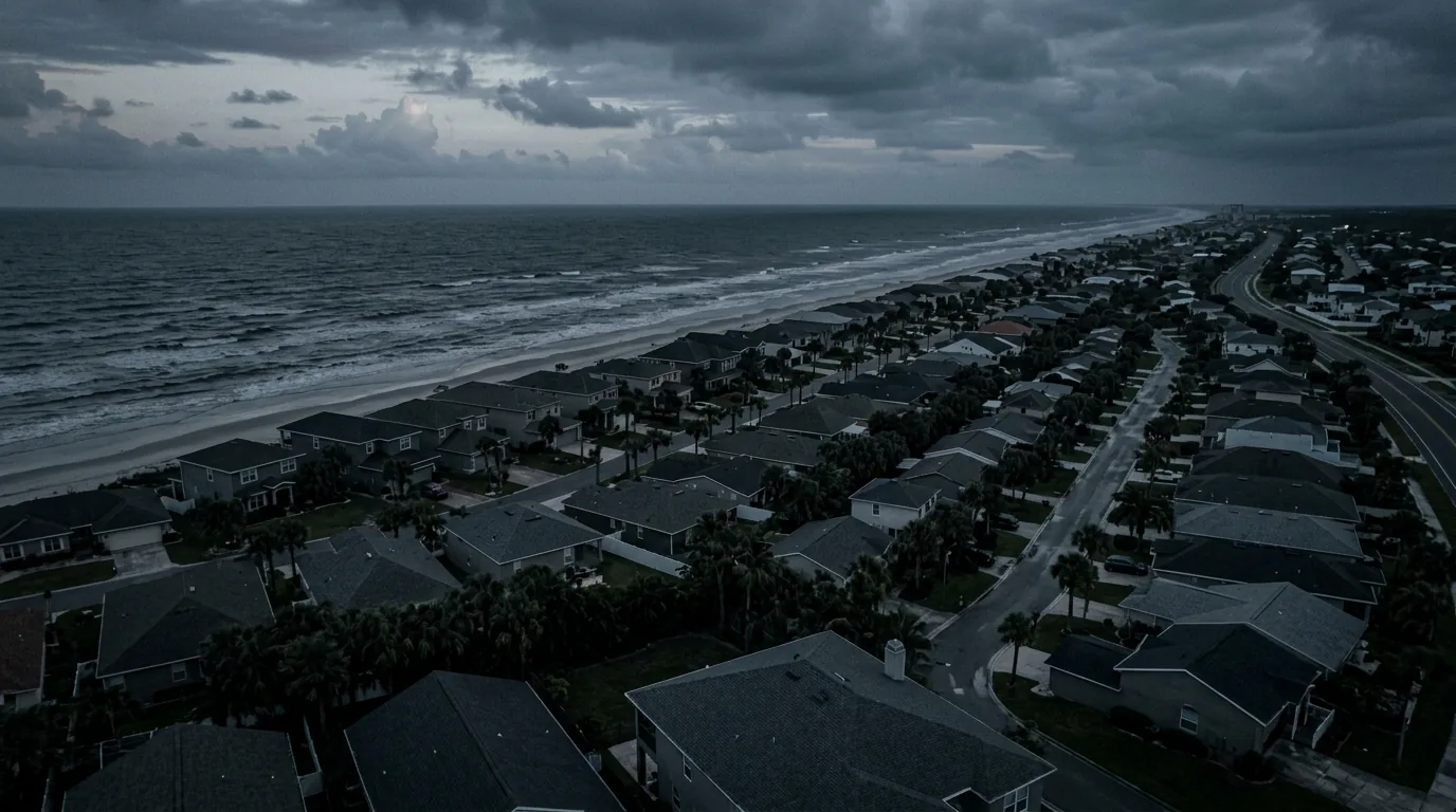 Daytona Beach coastal rooftops at dusk, sample